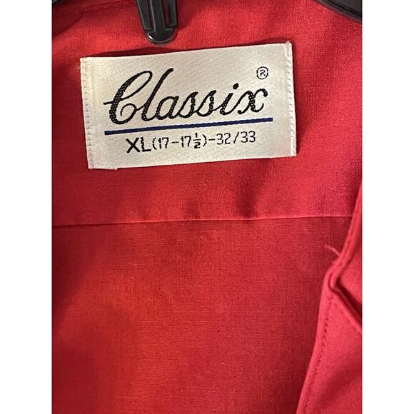 Classics Men’s Red Long Sleeve Button Up Shirt Size XL - Picture 2 of 5